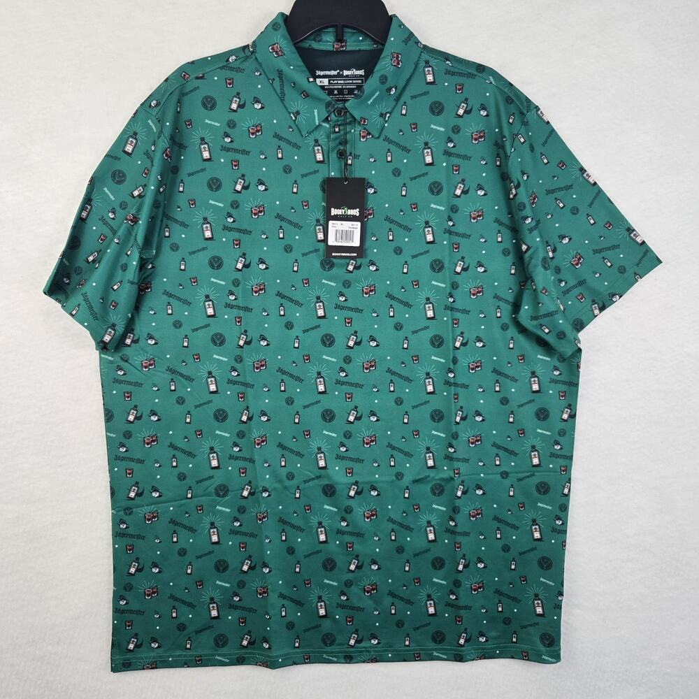 Jagermeister x Bogey Bros Golf Polo Shirt Mens Size XL Green Novelty NEW